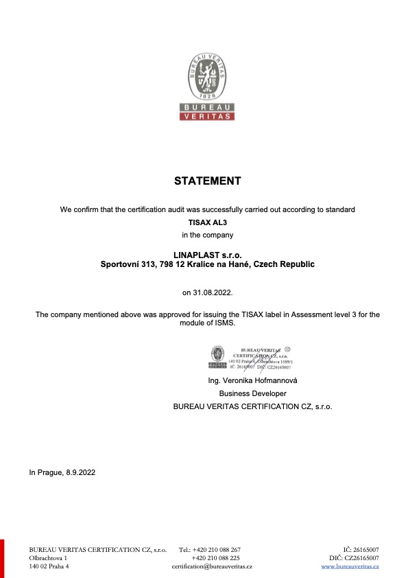 TISAX Certificate